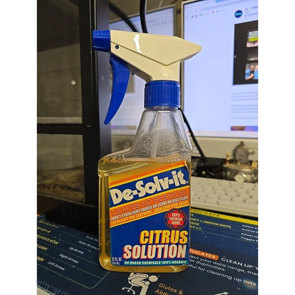 De-Solv-It Citrus Solution Leaves No Residue Zaps Chewing Gum 100% Organic NOS